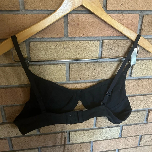 NWT Skims Black Soot Neutral Cotton Jersey T-shirt Bra Underwire Size 42A 44C - Picture 3 of 7